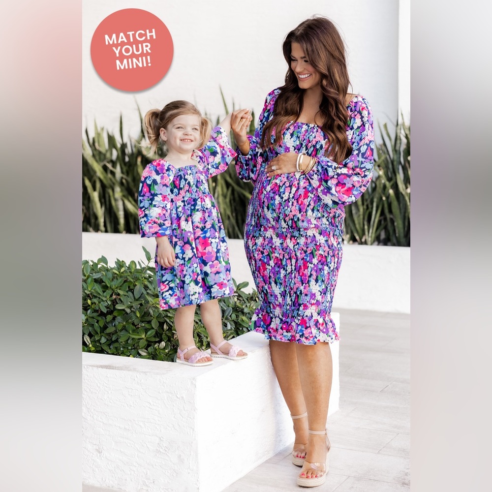 Natalie Kennedy X Pink Lily 🩷 The Natalie Smocked Midi Dress